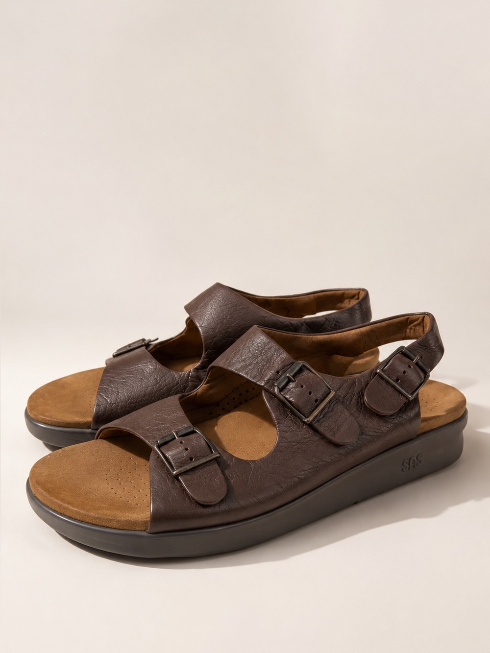 SAS Tripad Comfort Brown Leather Adjustable Comfort Sandals  Men’s Size 14